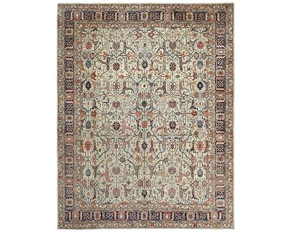 Gray 9x12 Aryana Afghan Hand Knotted Veg Dye Wool Area Rug